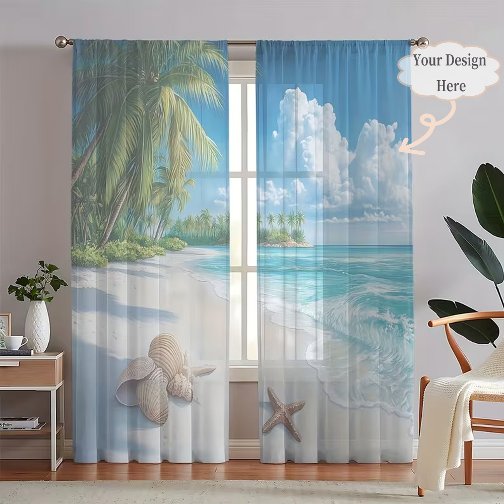 Home Textiles & Decorations - 맞춤형 2D 플랫 2피스 시어 커튼,