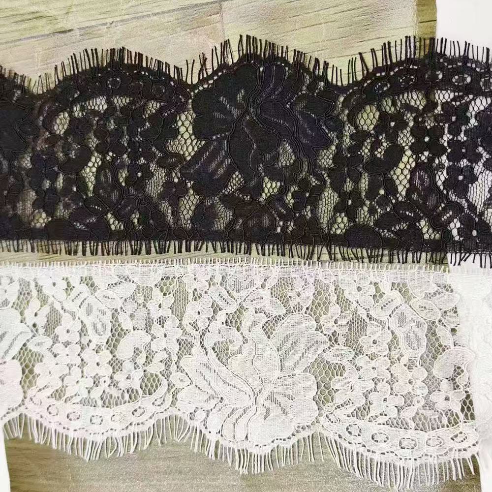 Home Fashion Textiles - 꽃무늬 샹티이 레이스 트림 웨딩 베일,