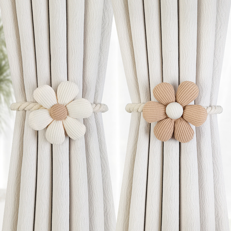 Xt Home Textiles - 1pcs 꽃무늬 자석 꽃 커튼 버클