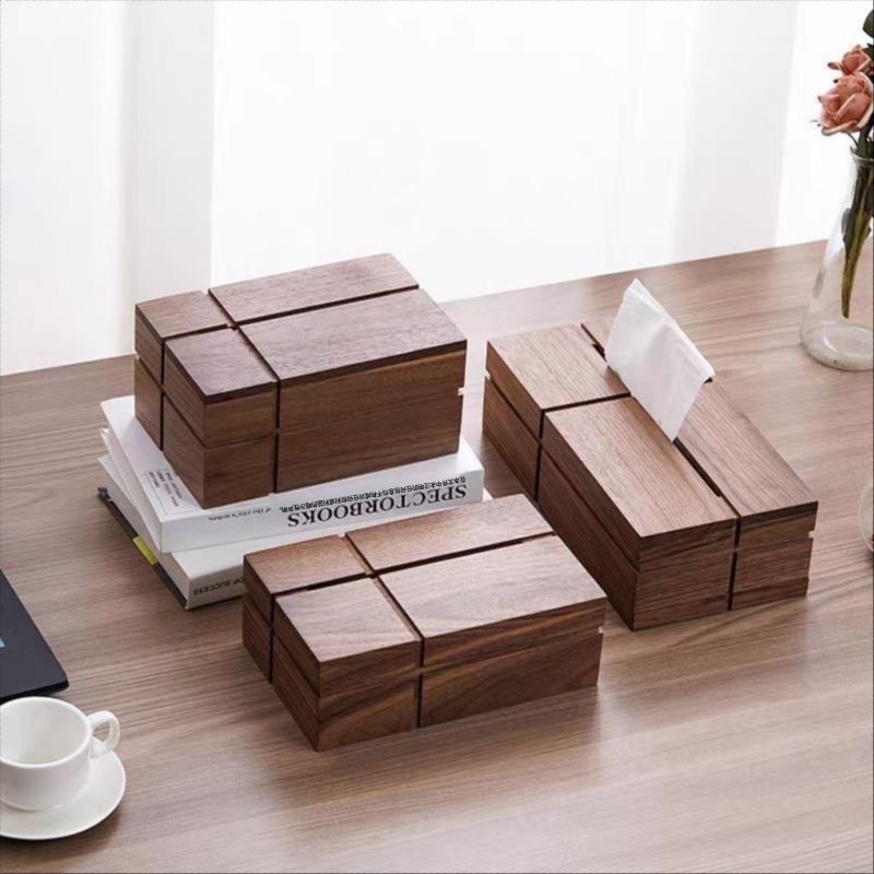 Xt Home Textiles - 호두나무 티슈 박스 창의적인 원목 티슈