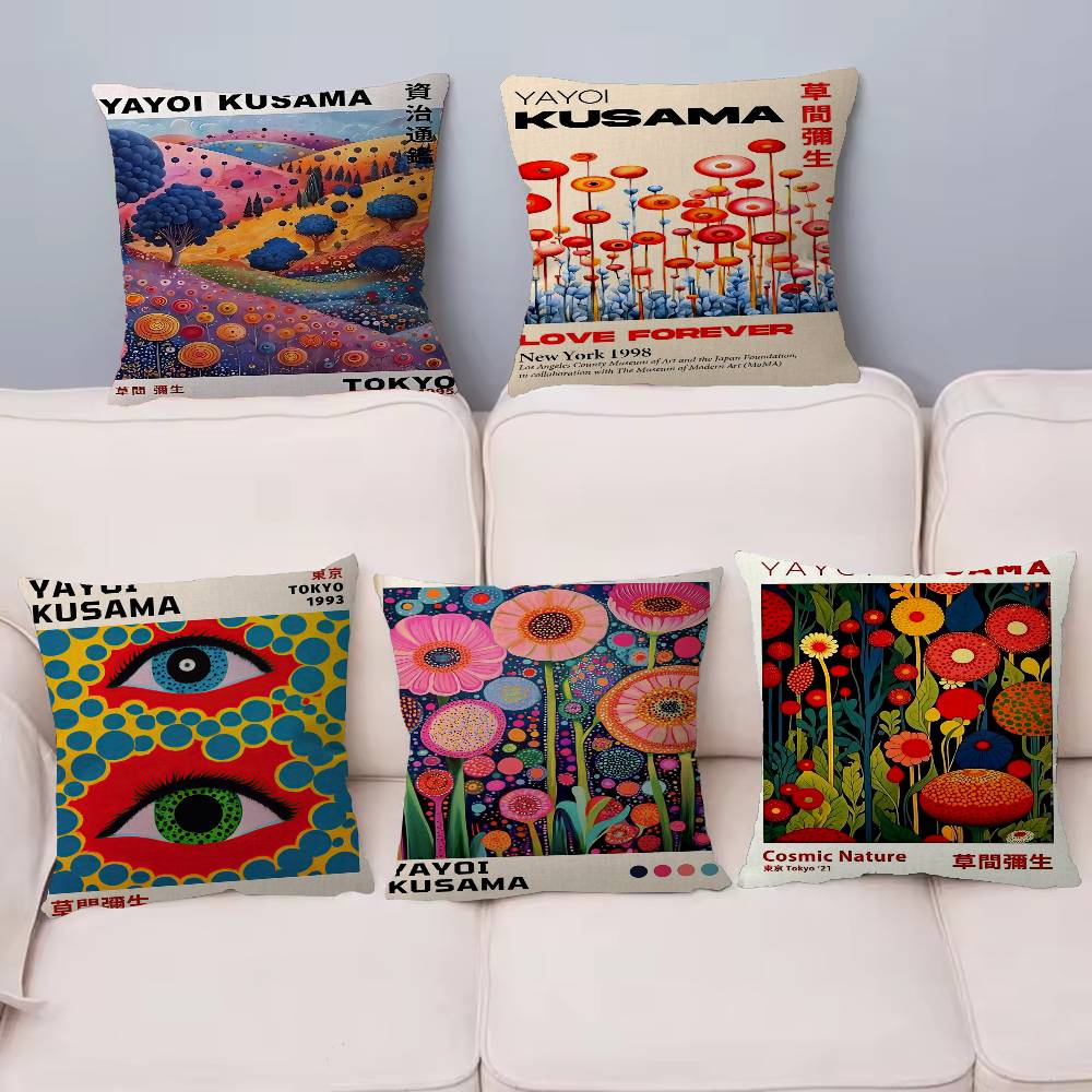 북유럽 일본 야요이 쿠사마 무한한 세계 다채로운 쿠션  - Japanese Home Textiles 리뷰 및 가격