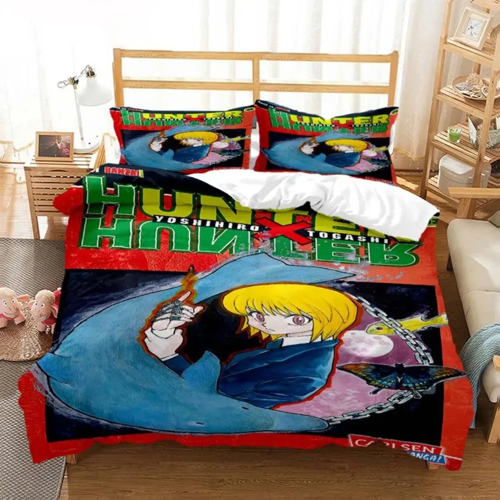 3D 프린트 애니메이션 헌터 헌터 침구 세트 남아 여아 - Home Fashion Textiles 리뷰 및 가격